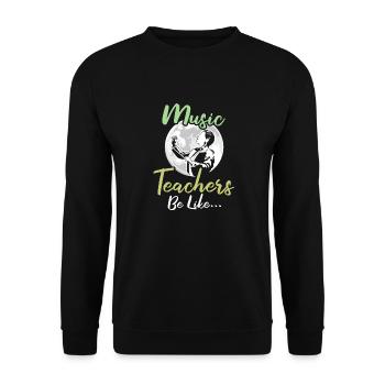 Musiklehrer Musik Lehrer Lustig - Unisex Pullover - Schwarz - Vorne - Alina (178cm) & Michal (187cm)