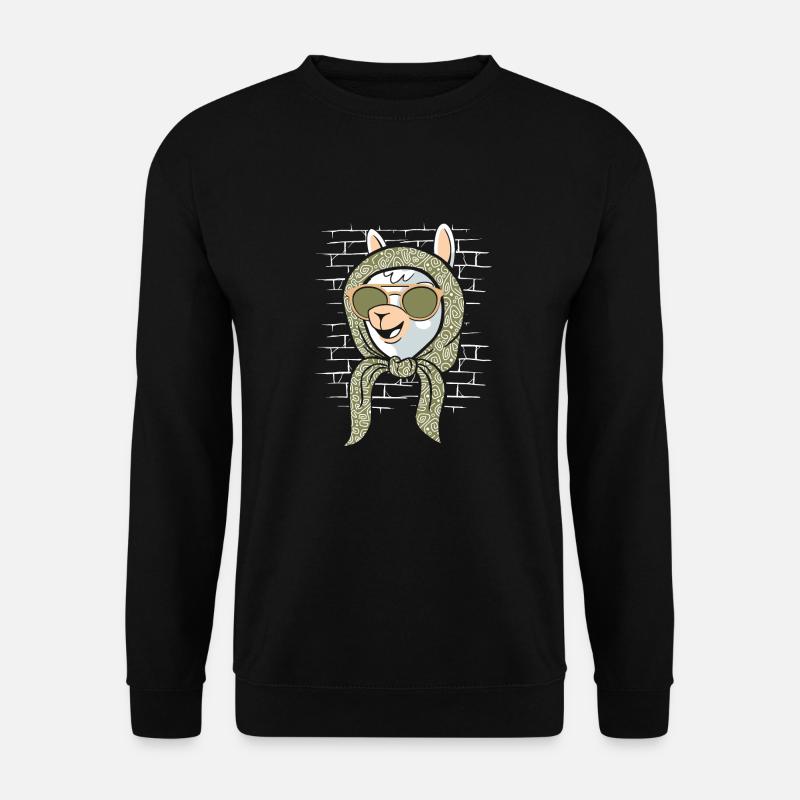 Alpaca sunglasses with scarf - Unisex Sweatshirt - black