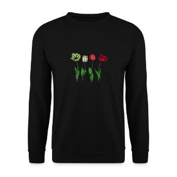 Tulpen Tulpen - Unisex Pullover - Schwarz - Vorne - Alina (178cm) & Michal (187cm)