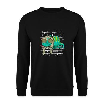 Chameleon Chamäleon Sonnenbrille Mit Schal - Unisex Pullover - Schwarz - Vorne - Alina (178cm) & Michal (187cm)
