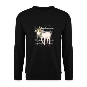 Goat sunglasses with scarf - Unisex Sweatshirt - black - Front - Alina (178cm) & Michal (187cm)
