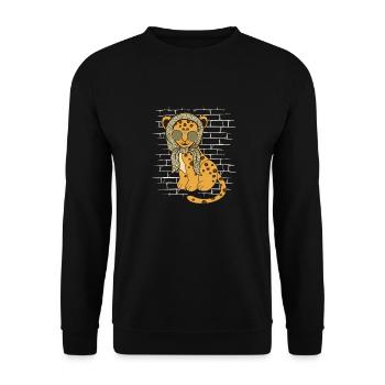 Jaguar sunglasses with scarf - Unisex Sweatshirt - black - Front - Alina (178cm) & Michal (187cm)