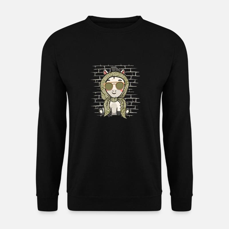 Zebra Sunglasses with scarf - Unisex Sweatshirt - black