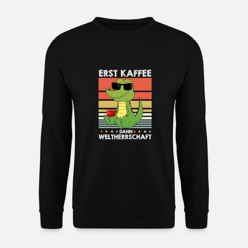 Krokodil Alligator Kaffee-Sonnenbrille - Unisex Pullover - Schwarz
