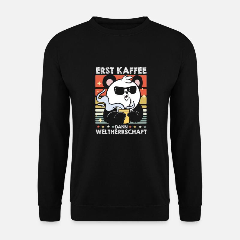 Großer Panda Pandabär Kaffee-Sonnenbrille - Unisex Pullover - Schwarz