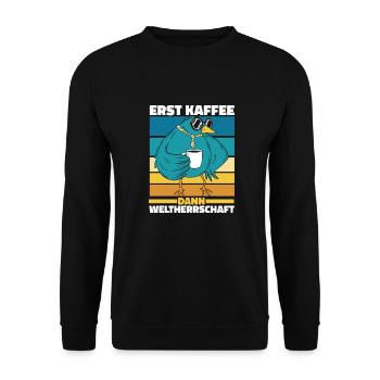 Vogel Ornithologe Kaffee Sonnenbrille - Unisex Pullover - Schwarz - Vorne - Alina (178cm) & Michal (187cm)