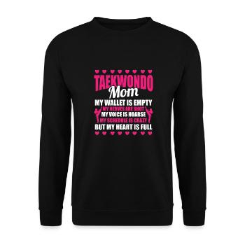 Taekwondo Humor Taekwondo Mama - Unisex Pullover - Schwarz - Vorne - Alina (178cm) & Michal (187cm)
