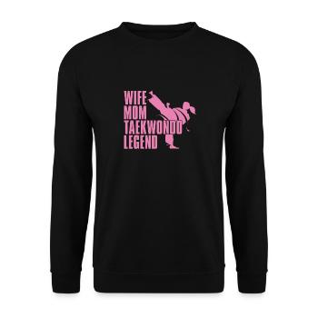 Taekwondo Mama - Unisex Sweatshirt - black - Front - Alina (178cm) & Michal (187cm)