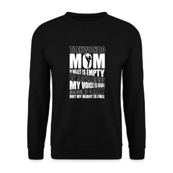 Taekwondo Humor Taekwondo Mama - Unisex Pullover - Schwarz - Vorne - Alina (178cm) & Michal (187cm)
