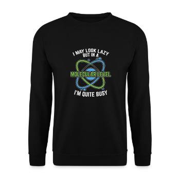 Biologie Biologe Witzig Molekularbiologe - Unisex Pullover - Schwarz - Vorne - Alina (178cm) & Michal (187cm)
