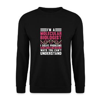 Biology Biologist Lustig Molecular Biologist - Unisex Sweatshirt - black - Front - Alina (178cm) & Michal (187cm)
