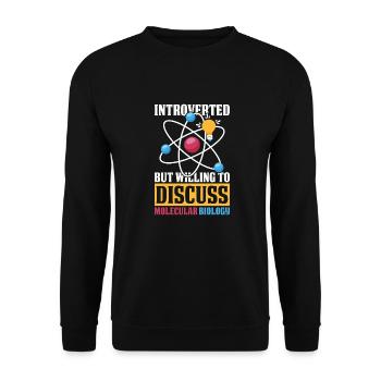 Biology Biologist Introverted Molecular Biologist - Unisex Sweatshirt - black - Front - Alina (178cm) & Michal (187cm)
