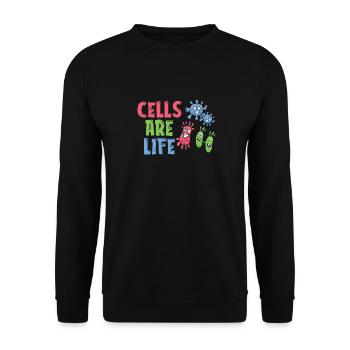Biologie Biologe Zellen Molekularbiologe - Unisex Pullover - Schwarz - Vorne - Alina (178cm) & Michal (187cm)