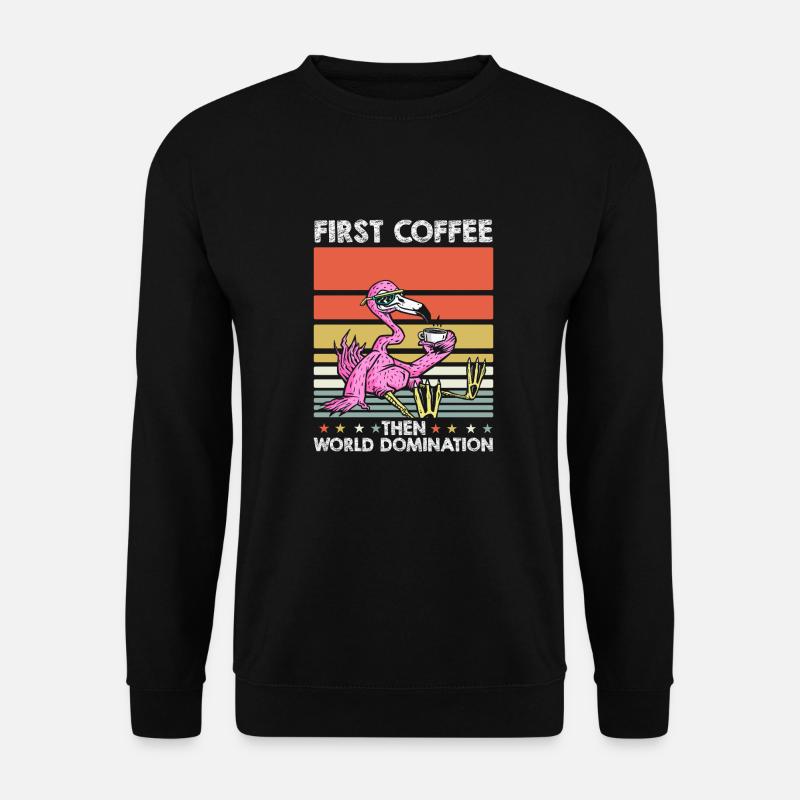 Flamingo Coffee Sunglasses - Unisex Sweatshirt - black