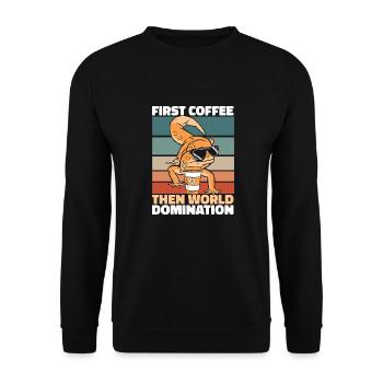 Gecko Lizard Coffee Sunglasses - Unisex Sweatshirt - black - Front - Alina (178cm) & Michal (187cm)