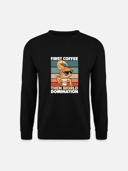 Gecko Eidechse Kaffee Sonnenbrille - Unisex Pullover - Schwarz