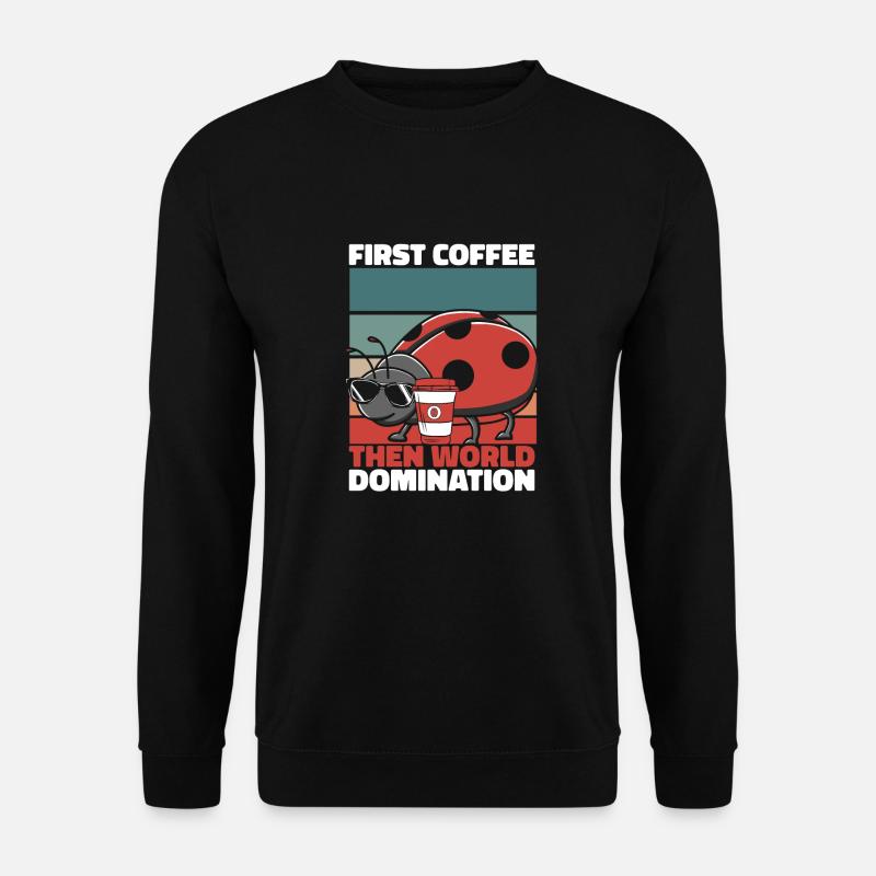 Ladybug Coffee Sunglasses - Unisex Sweatshirt - black