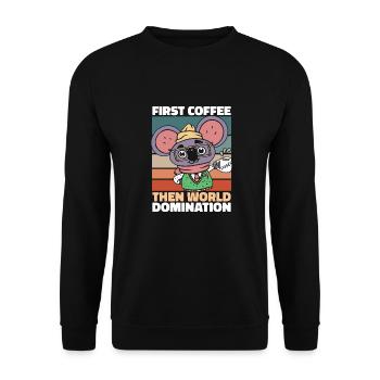 Koala Bear Coffee Glasses - Unisex Sweatshirt - black - Front - Alina (178cm) & Michal (187cm)