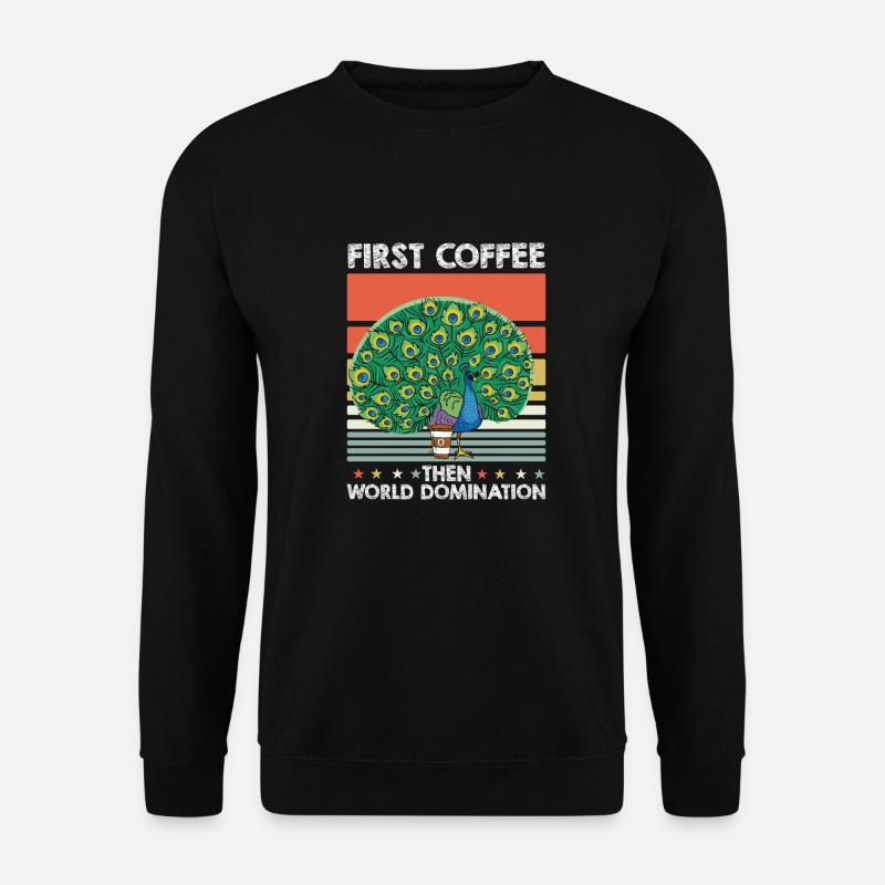 Peacock Bird Coffee - Unisex Sweatshirt - black