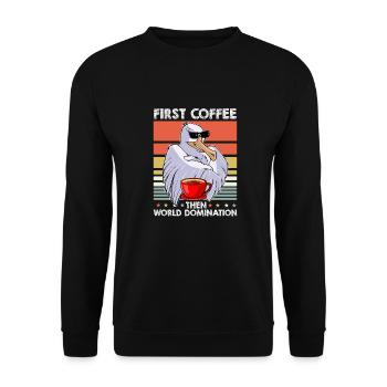 Seagull Sunglasses Coffee - Unisex Sweatshirt - black - Front - Alina (178cm) & Michal (187cm)