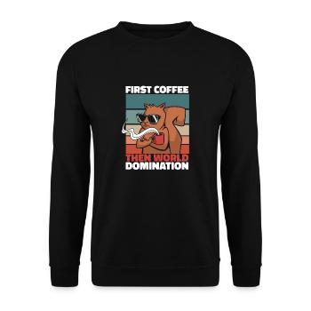 Squirrel Coffee Sunglasses - Unisex Sweatshirt - black - Front - Alina (178cm) & Michal (187cm)