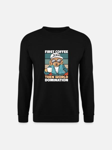 Poodle Coffee Sunglasses - Unisex Sweatshirt - black