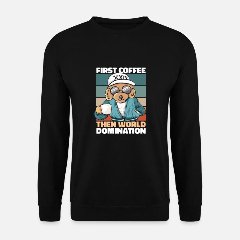Poodle Coffee Sunglasses - Unisex Sweatshirt - black