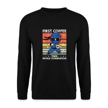 Ninja Sunglasses Café - Sweat-shirt Unisexe - noir - Devant - Alina (178cm) & Michal (187cm)