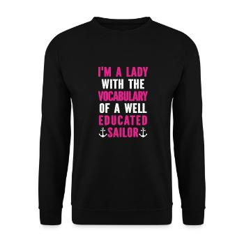 Voilier à voile drôle - Sweat-shirt Unisexe - noir - Devant - Alina (178cm) & Michal (187cm)