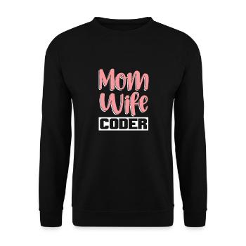 Entwickler Coder Programmierer Ehefrau - Unisex Pullover - Schwarz - Vorne - Alina (178cm) & Michal (187cm)