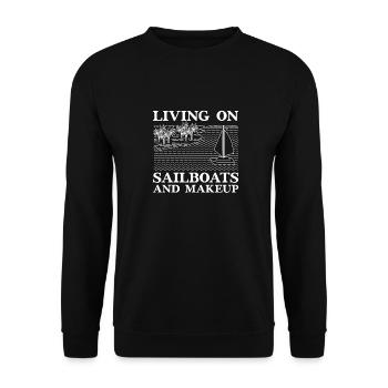 Voilier à voile drôle - Sweat-shirt Unisexe - noir - Devant - Alina (178cm) & Michal (187cm)