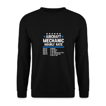 Langue de mécanicien d’avion - Sweat-shirt Unisexe - noir - Devant - Alina (178cm) & Michal (187cm)