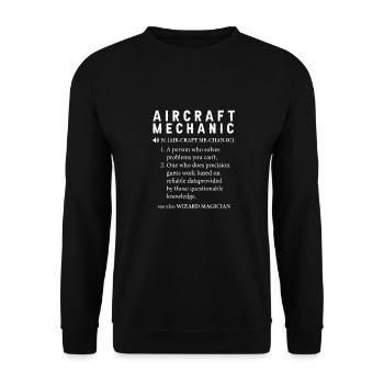 Définition du mécanicien d’aéronef - Sweat-shirt Unisexe - noir - Devant - Alina (178cm) & Michal (187cm)