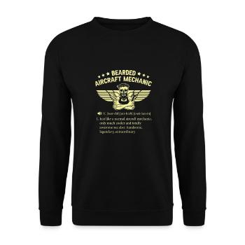 Définition de mécanicien d’avion - Sweat-shirt Unisexe - noir - Devant - Alina (178cm) & Michal (187cm)
