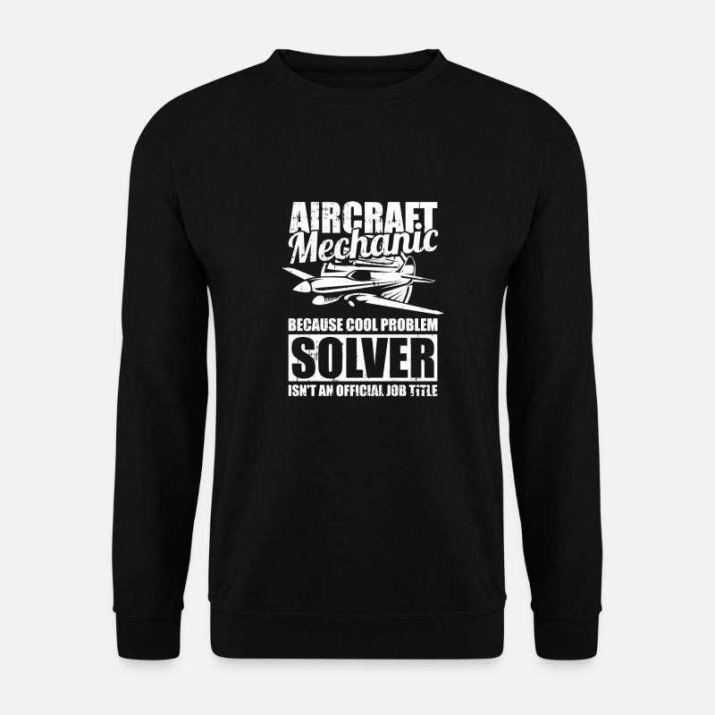 Flugzeug Mechaniker Witzig - Unisex Pullover - Schwarz