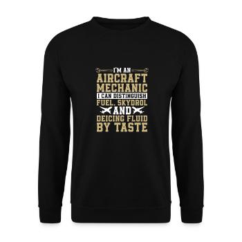 Airplane mechanic funny - Unisex Sweatshirt - black - Front - Alina (178cm) & Michal (187cm)