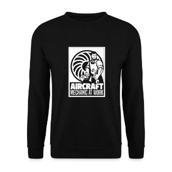 Flugzeug Mechaniker Schlüssel - Unisex Pullover - Schwarz - Vorne - Alina (178cm) & Michal (187cm)