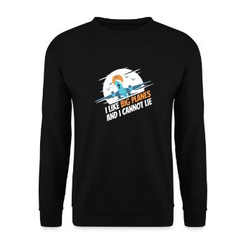 Flugzeug Mechaniker Lustig - Unisex Pullover - Schwarz - Vorne - Alina (178cm) & Michal (187cm)