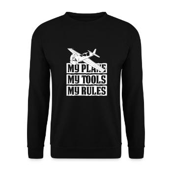 Flugzeug Mechaniker Zunge - Unisex Pullover - Schwarz - Vorne - Alina (178cm) & Michal (187cm)