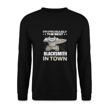 Enclume de forgeron métallurgiste - Sweat-shirt Unisexe - noir - Devant - Alina (178cm) & Michal (187cm)