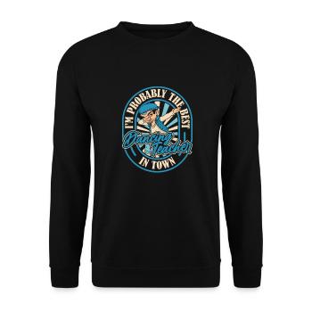Tanzlehrer Tupfen - Unisex Pullover - Schwarz - Vorne - Alina (178cm) & Michal (187cm)