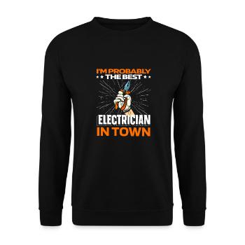 Electrician Electronics technician pliers - Unisex Sweatshirt - black - Front - Alina (178cm) & Michal (187cm)