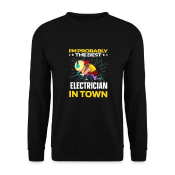 Electrician Electronics Technician Electricity - Unisex Sweatshirt - black - Front - Alina (178cm) & Michal (187cm)