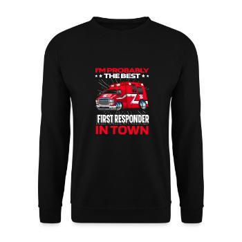 Ambulance Service Paramedic Paramedic - Unisex Sweatshirt - black - Front - Alina (178cm) & Michal (187cm)