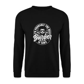 Barber Barbershop Afro - Unisex Sweatshirt - black - Front - Alina (178cm) & Michal (187cm)
