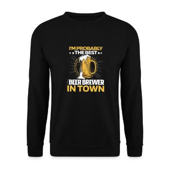 Hobby Brewer Beer Craft Beer Hopping - Unisex Sweatshirt - black - Front - Alina (178cm) & Michal (187cm)
