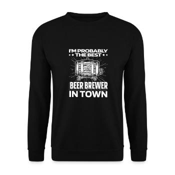 Hobby Brewer Beer Craft Beer Barrel - Unisex Sweatshirt - black - Front - Alina (178cm) & Michal (187cm)