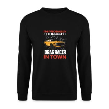 Dragster Drag Race Lustig - Unisex Pullover - Schwarz - Vorne - Alina (178cm) & Michal (187cm)