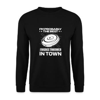 Frisbee drôle - Sweat-shirt Unisexe - noir - Devant - Alina (178cm) & Michal (187cm)