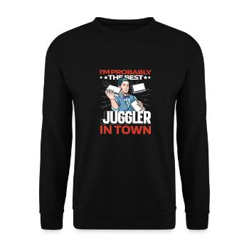 Jonglieren Jongleur Witzig - Unisex Pullover - Schwarz - Vorne - Alina (178cm) & Michal (187cm)